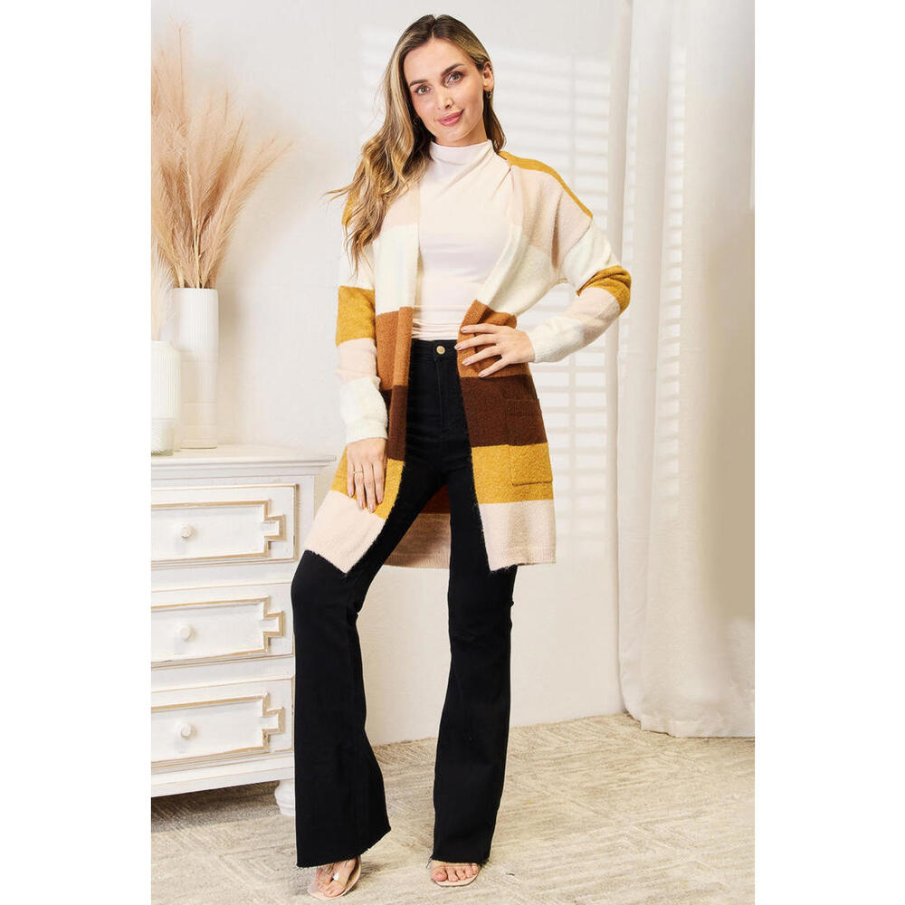Color Block Dropped Shoulder Cardigan - Picture 4 of 4